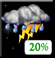 Tuesday Night: A slight chance of rain showers before 8pm, then a chance of showers and thunderstorms. Mostly cloudy, with a low around 57. Chance of precipitation is 40%. Tuesday Night: Chance Showers And Thunderstorms